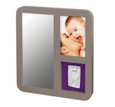 Baby Art Mirror Print Frame (Taupe & Lime / Plum)